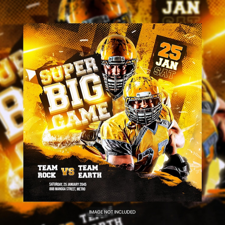 PSD american football flyer or social media template