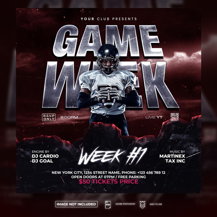 PSD american football flyer