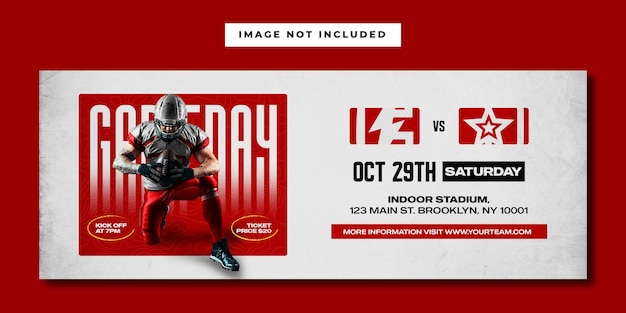 american football gameday facebook horizontal banner