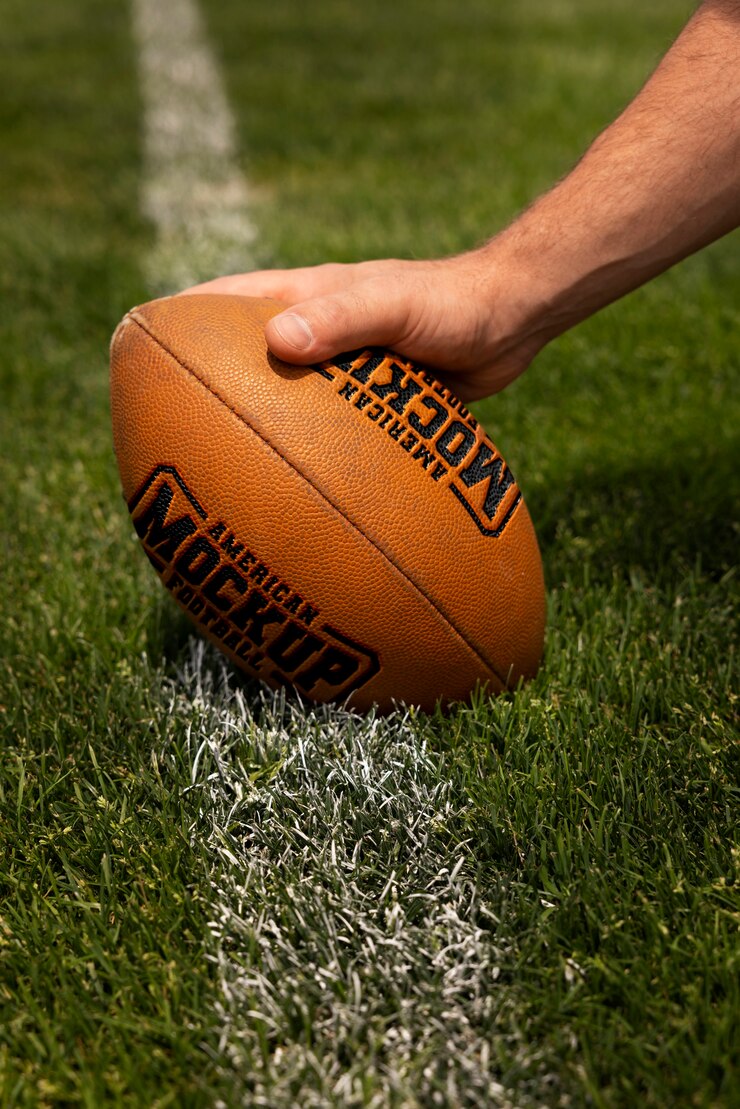 PSD american football logo mockup ontwerp.