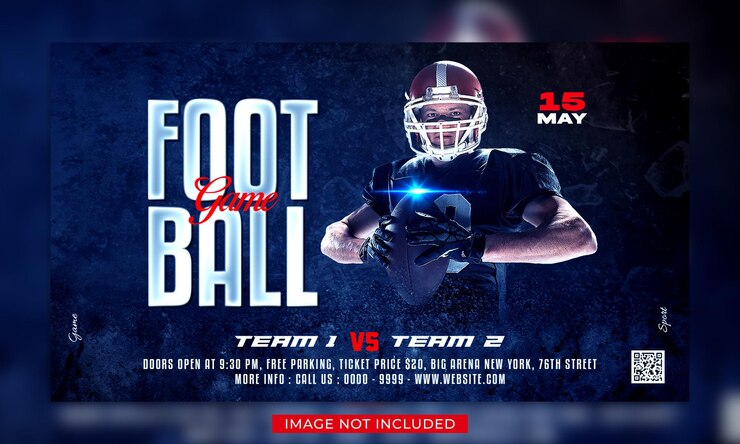 American football Match Day banner template