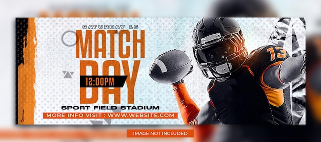 PSD american football match day social media facebook banner template