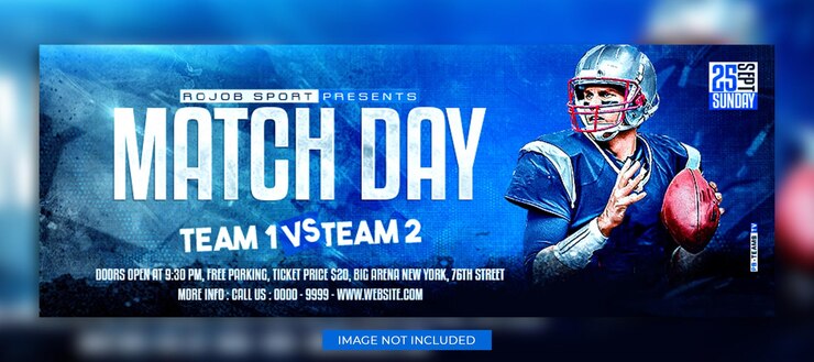 PSD american football match day social media facebook banner template
