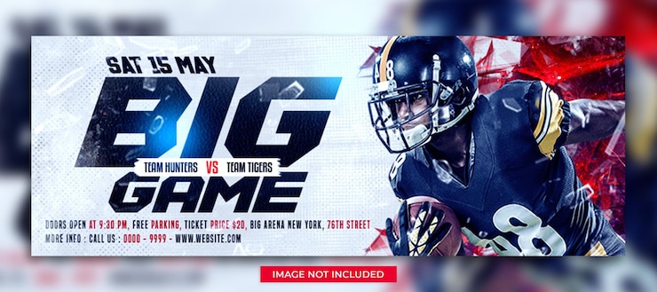 PSD american football match day social media facebook banner template