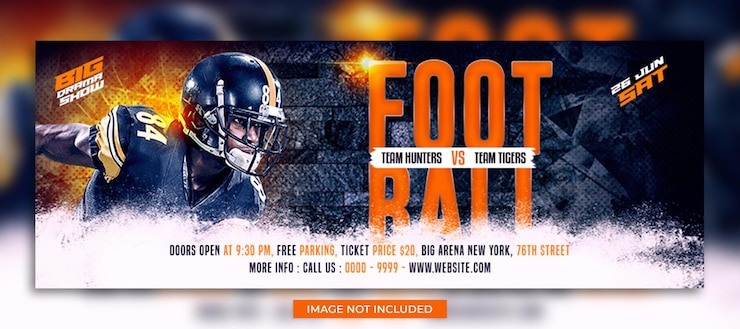 PSD american football match day social media facebook banner template