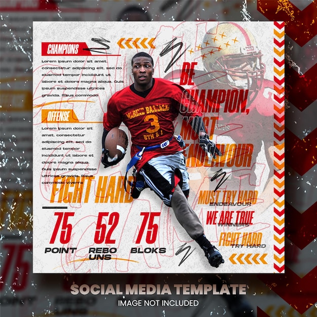 PSD american football poster social media post template