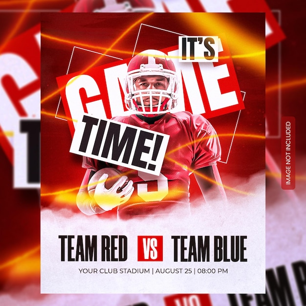 PSD american football schedule match club poster or flyer