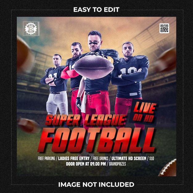 American football-sjabloon voor sociale media