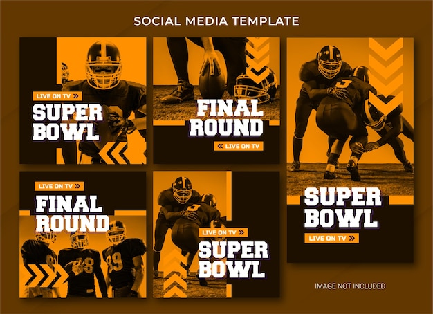 American football social media bericht bundelsjabloon