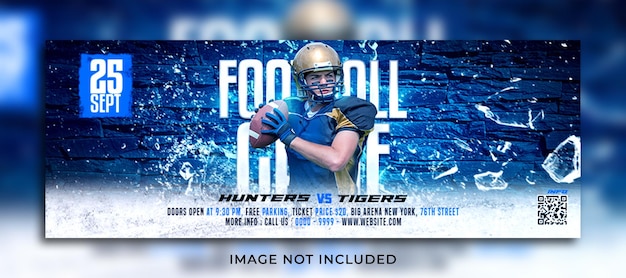 PSD american football social media facebook banner template