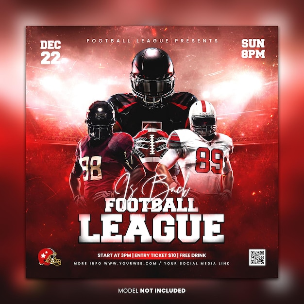 PSD american football sport flyer template