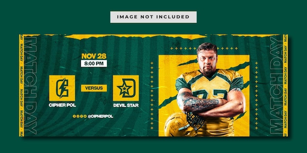 PSD modello di banner per social media sport football americano