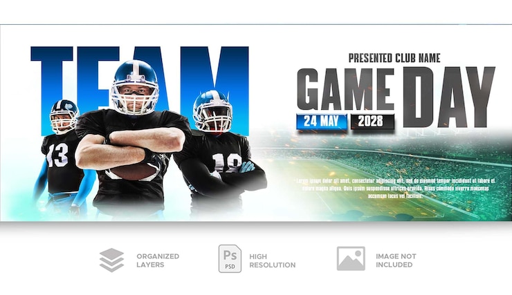 PSD american football story template