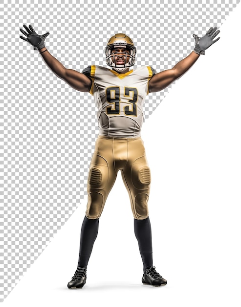 PSD american football with hands in the air gesture isolated background