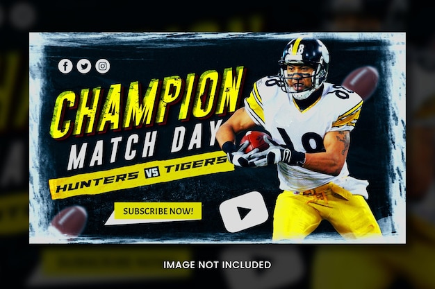 PSD american football youtube thumbnail