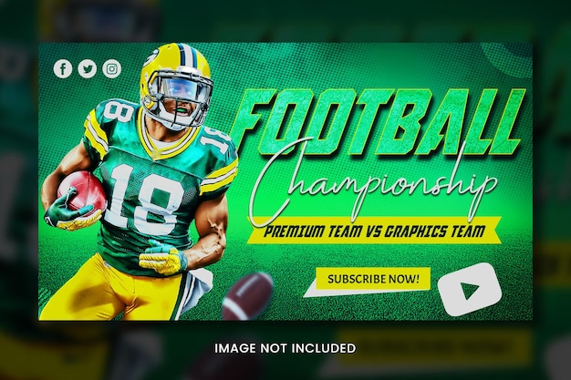 PSD american football youtube thumbnail