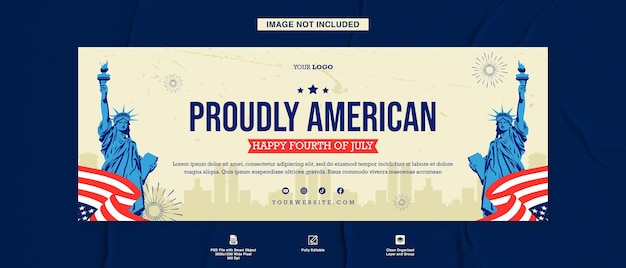 アメリカ独立記念日 7月4日 フェイスブックカバーテンプレート