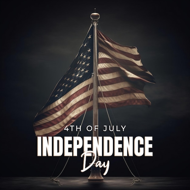 미국 독립 기념일 아름다운 미국 국기를 흔들며 7 월 4 일