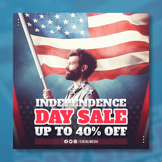 American independence day celebration mega sale social media post