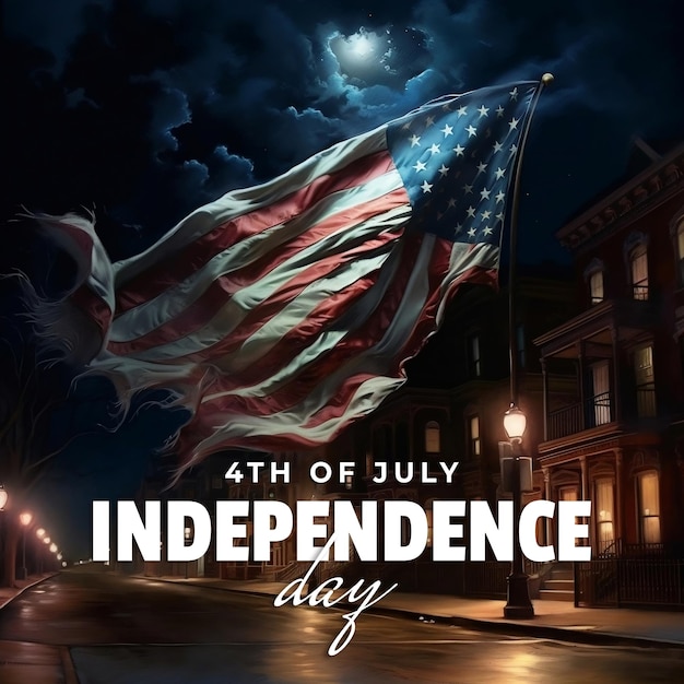 American independence day flyer 4th of july PSD editable