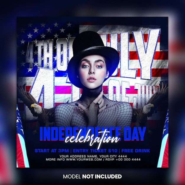 PSD american independence day flyer template