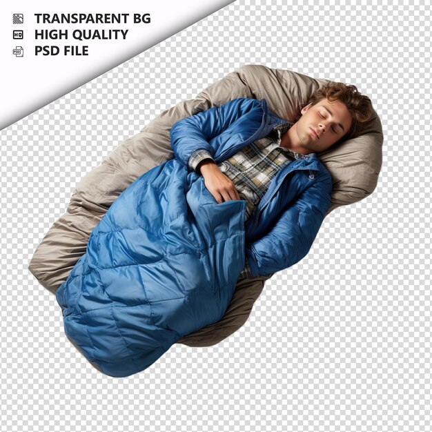 American person sleeping ultra realistic style white back