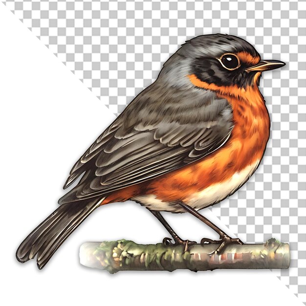 PSD american robin bird icon transparente achtergrond psd