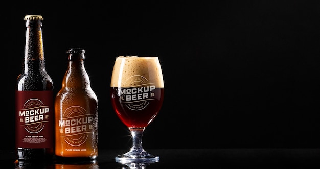 PSD american style beer glass mockup