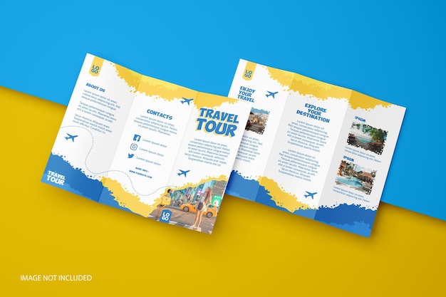 PSD amerikaanse brief trifold brochure mockup