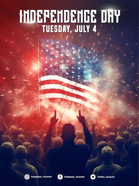 Amerikaanse Onafhankelijkheidsdag Flyer 4 juli