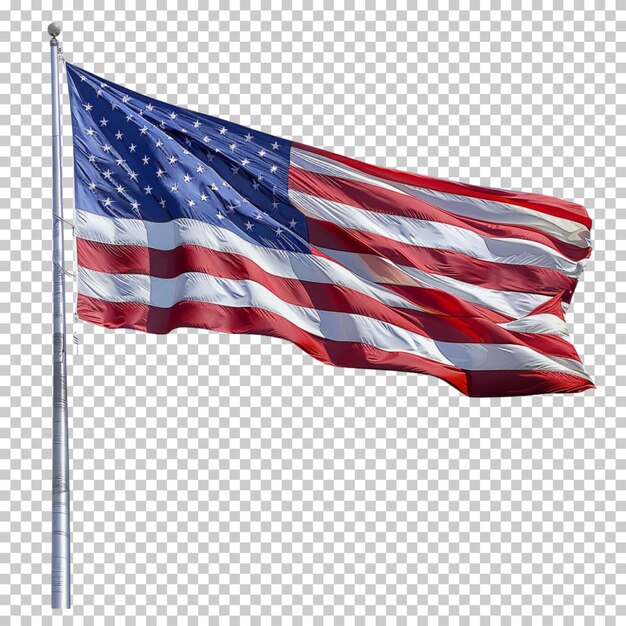 PSD amerikaanse vlag 4 juli herdenkingsdag geïsoleerd op een transparante achtergrond