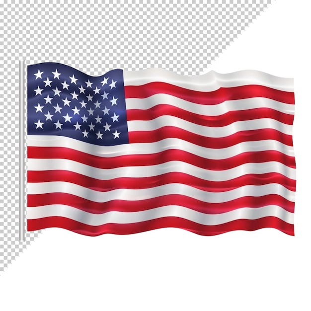 Amerikaanse vlag op doorzichtige achtergrond