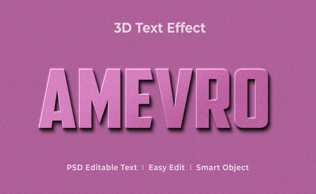 Amevro 3d Text Style Effect Szablon Makiety Premium