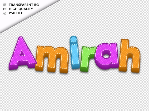 PSD amirah typography text colorful craft spring psd transparent