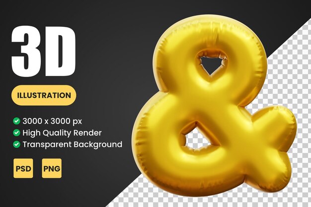 Ampersand 3d icon illustrations