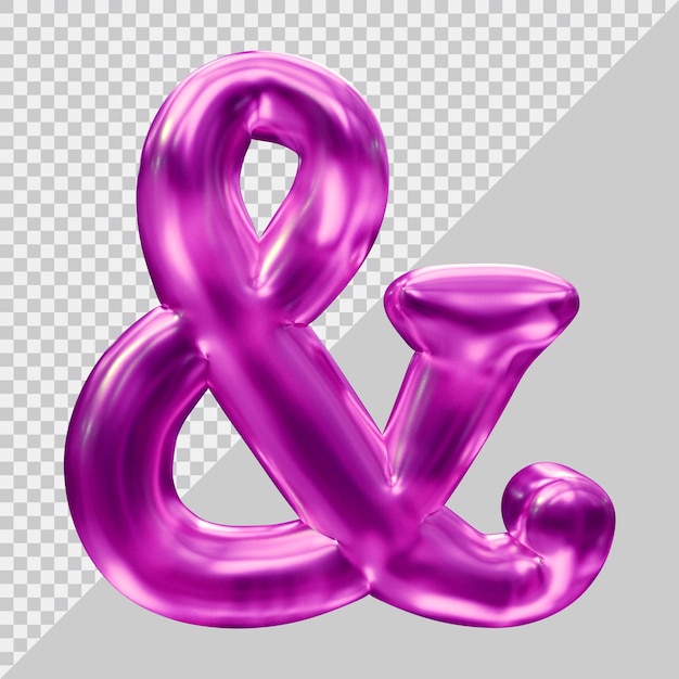 Ampersand symbol in 3d render