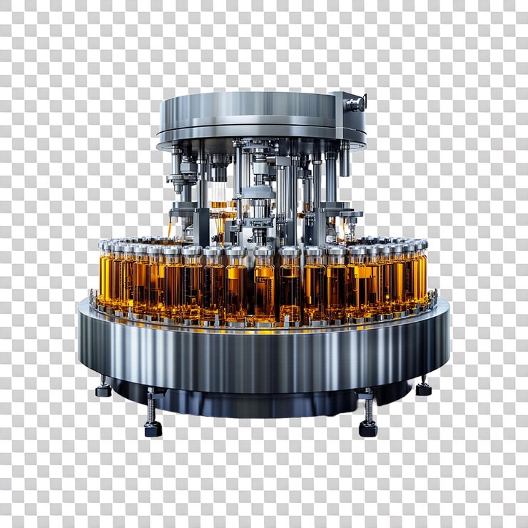 PSD ampoule filling machine isolated transparent background high quality sharp and vivid image
