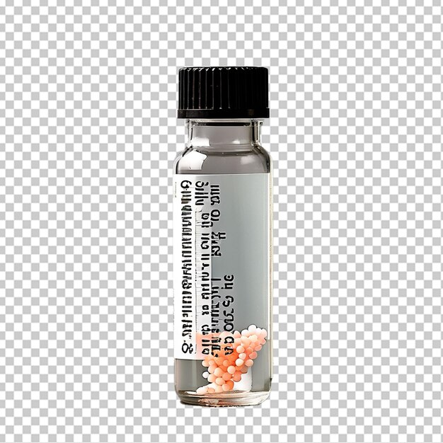 PSD ampoule vaccine from coronavirus 3d render illustration on white