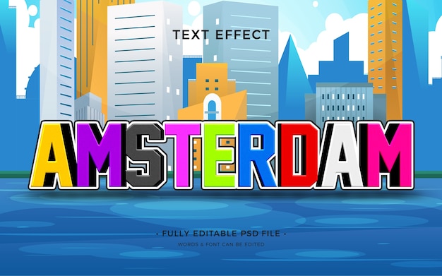 PSD amsterdam  text effect