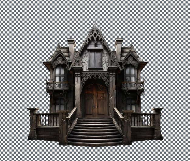 PSD amusing haunted house entrance isolated on transparent background