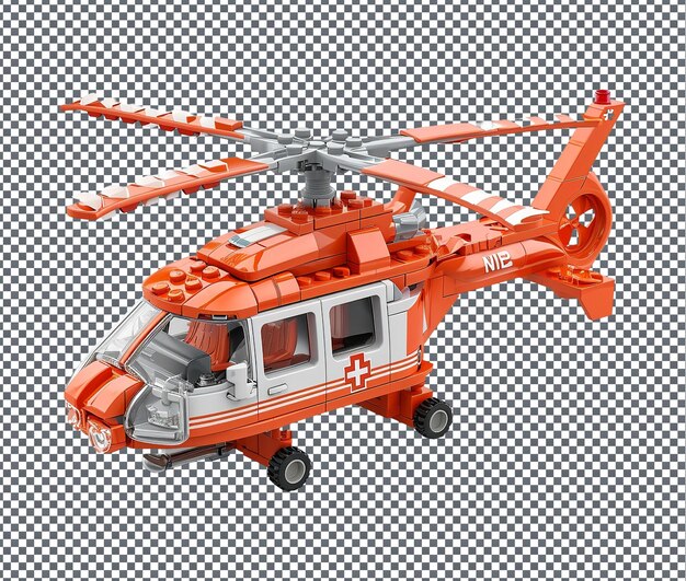 PSD amusing toy ambulance helicopter isolated on transparent background