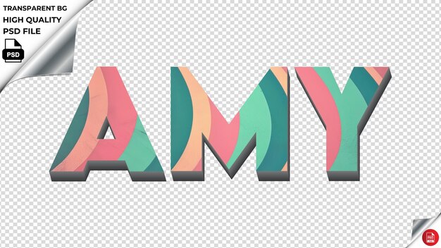 PSD amy typography gradient turqoise retro text texture psd transparent