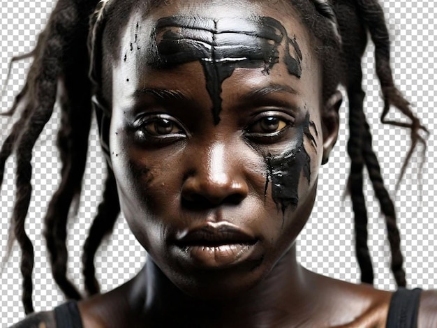 PSD Африканская женщина с черной кожей.