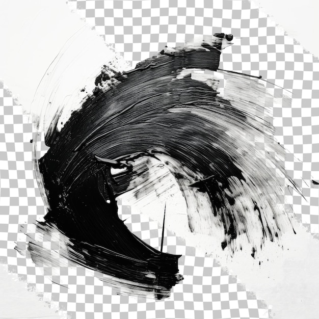 PSD 투명 한 표면 에 있는 예술적 인 흑백 브러시 스트로크