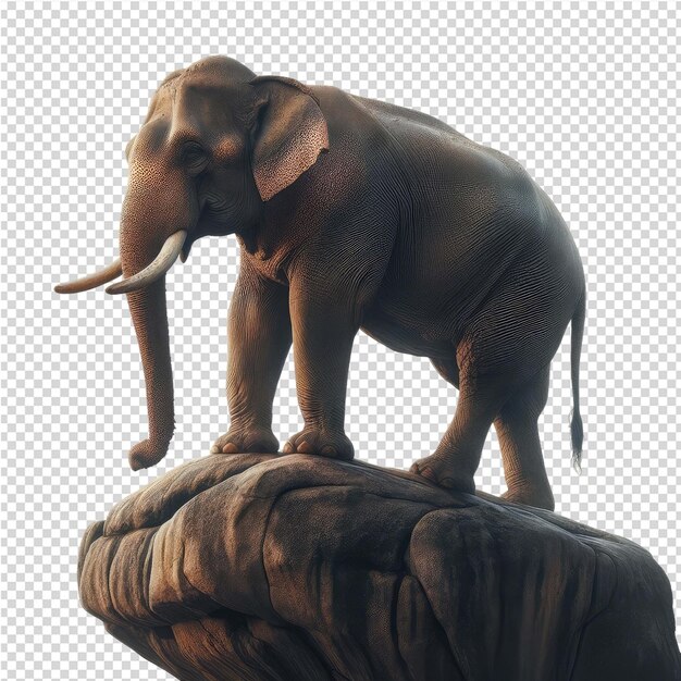 PSD an elephant on a rock with a paper background that says quot elephant quot