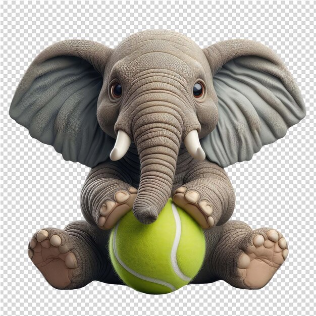 PSD Слон играет с мячом и слон играет со мячом