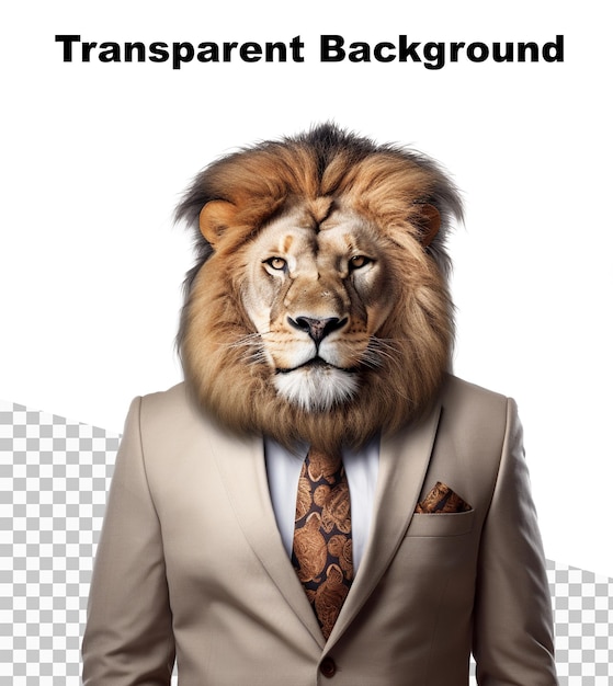 素敵なスーツを着たライオンのイラスト