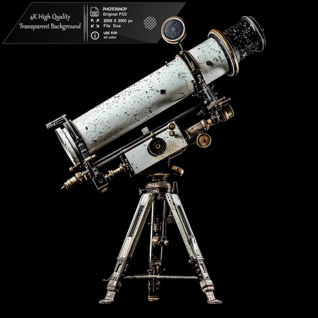 an instrument used to observe distant objects on transparent background