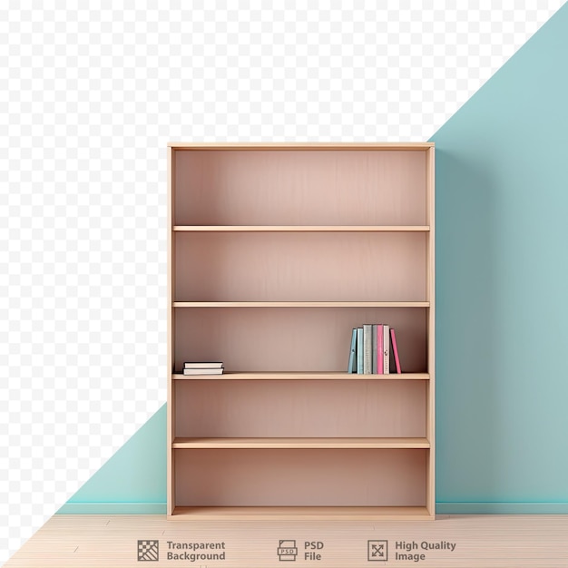 Изолированный книжный шкаф без какого-либо содержимого на прозрачном фоне