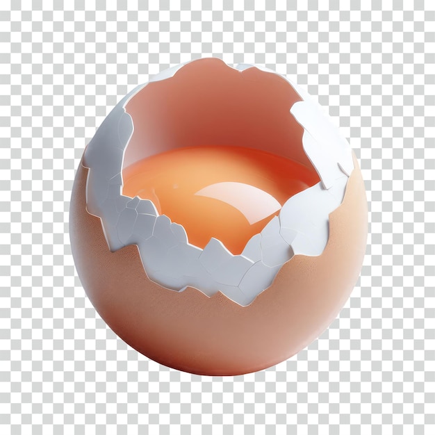 PSD an opened egg with visible content transparent background